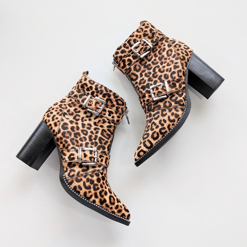 Steve Madden Halle-L Leopard Printed Fur Boot Women's 5.5